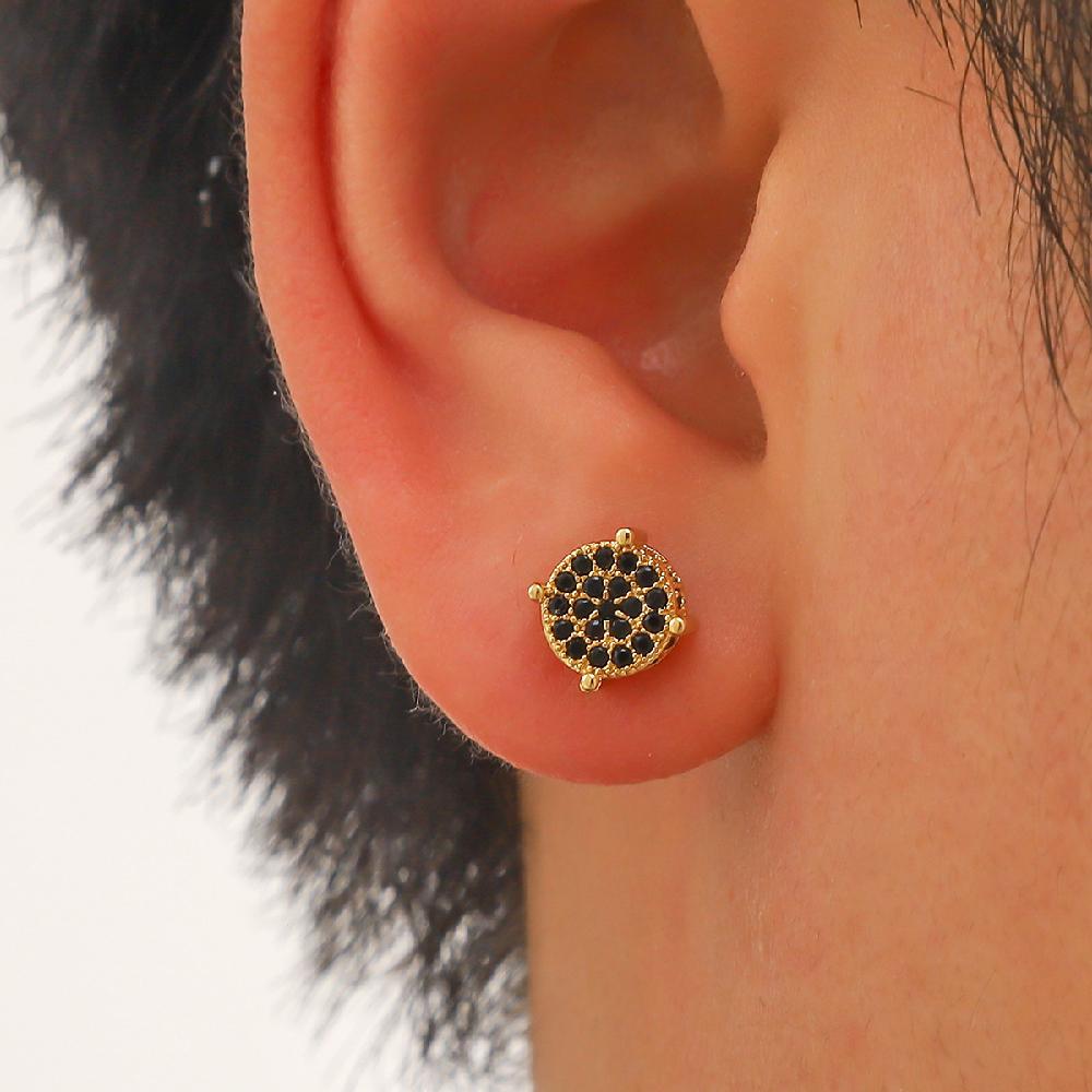 Silver Color Round Earrings for Men and Women Fashion Four-Claw Crystal Sparkling Zircon Earrings Luxury Designer Jewelry