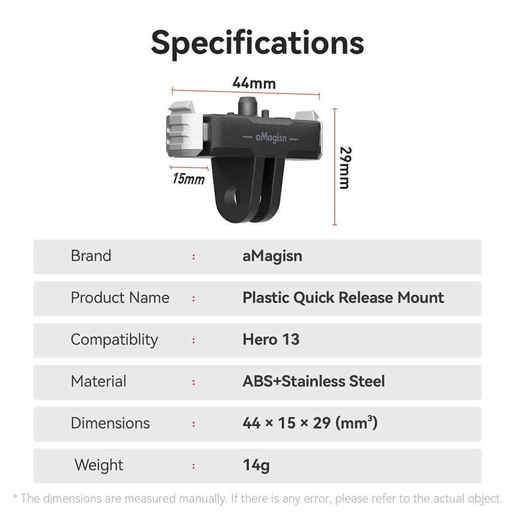 AMAGISN For GoPro Hero 13 Magnetic Quick Release Mount Base Plastic Adapter Accessory