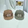 Niche Design Striped Flat Brim Cap Women Spring Summer Retro Literary Letter Sticker Baseball Cap Sun Hat Men