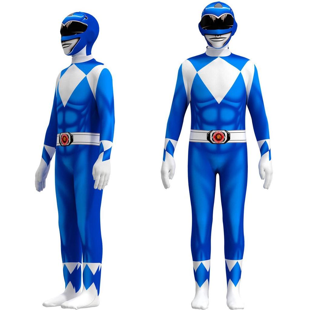 Power Rangers Costume Kids Adult Cosplay Fancy Dress Party Jumpsuit Superhero