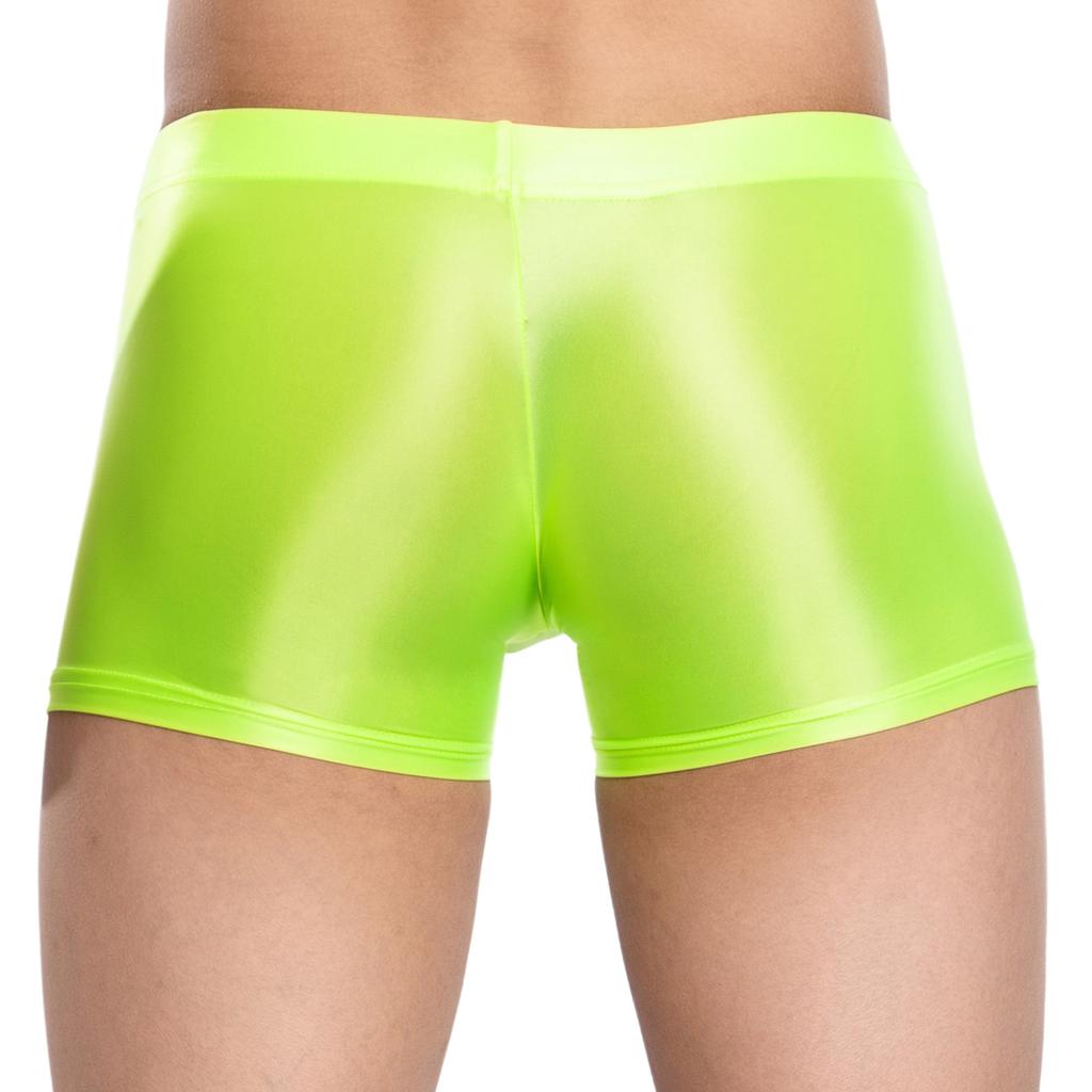 Herren Glänzende Atmungsaktive Unterwäsche Niedrige Leibhöhe Scheide Beutel Elastischer Bund Slips Bade-Schlaf-Shorts