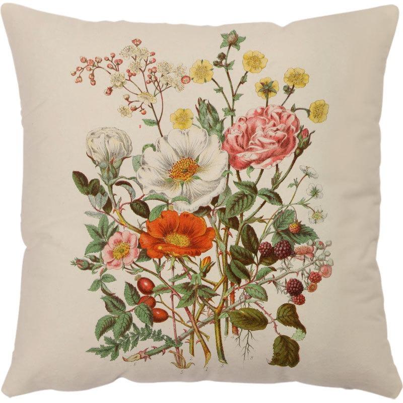 Luxury Home Decor Pillowcase Office Sofa Car Cushion Cover Rose Flower Print