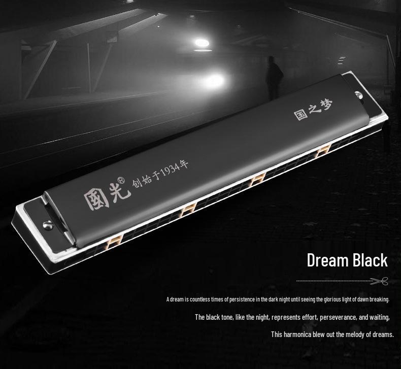 Guoguang 28-Hole C-Key Harmonica: Double Reed for Students & Beginners, Suitable for Professional Performances