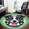 1PC Christmas Dog Office Round Area Rug,  Mat Suitable ForOffice, Under Office Chairs Bedroom Living Room Home Decor, Room Deco