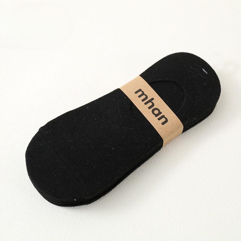 

Men s Spring and Summer All Kinds of Plain Color Silicone Non Slip Invisible Socks 1 pair чорний