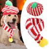 Dog Hat and Scarf Set Dog Christmas Adorable Knitted Hat Set for Pet Cat Dog Small Medium Large Dogs