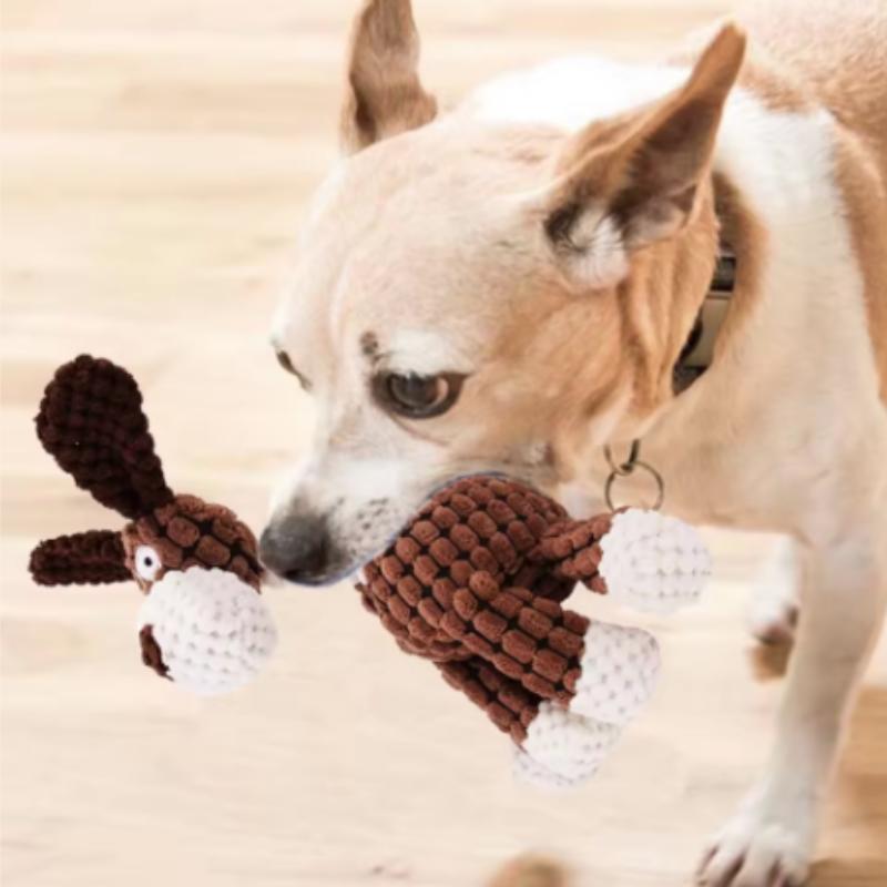 Donkey Shape Plush Dog Sounding Toy Interactive Bite Resistant Molar Training Decompress Pet Supplies for Dogs