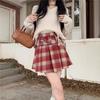 Chic Retro Plaid A-Line Skirt: High-Waist, Slimming, Pleated Woolen Skirt for Autumn/Winter
