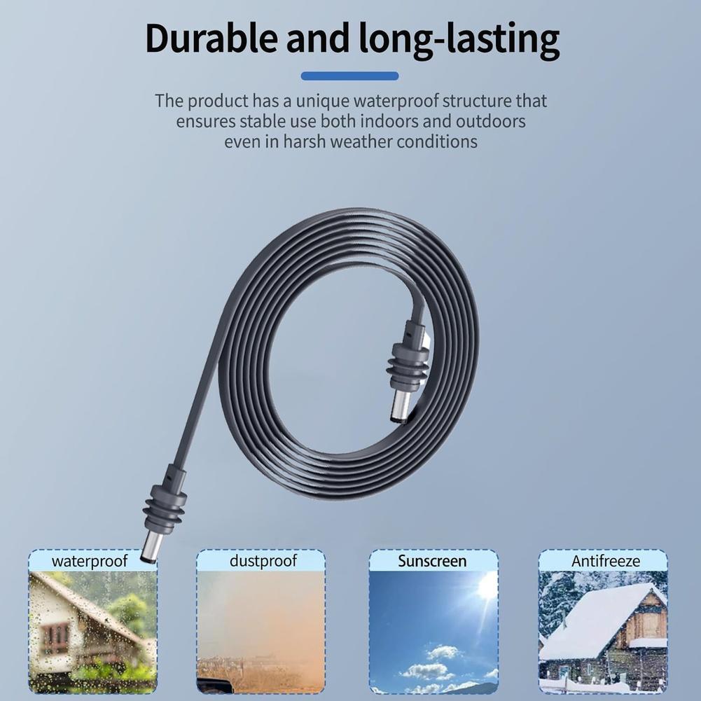Flat DC To DC Charging Cable Waterproof Dustproof PVC Copper Wire For Starlink-Satellite Internet Power Connection