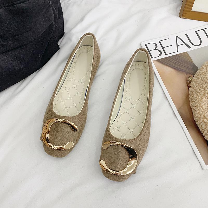 Γυναικεία Φλατ Παπούτσια με Μεταλλική Αγκράφα Μεγάλα Μεγέθη Παπούτσια Εργασίας