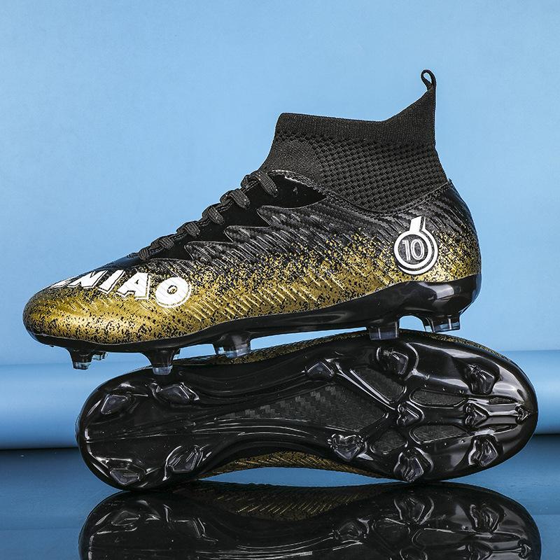 New Football Shoes Men's and Women's AG Spikes Gold Competition Student Training Shoes Artificial Turf TF Broken Nails