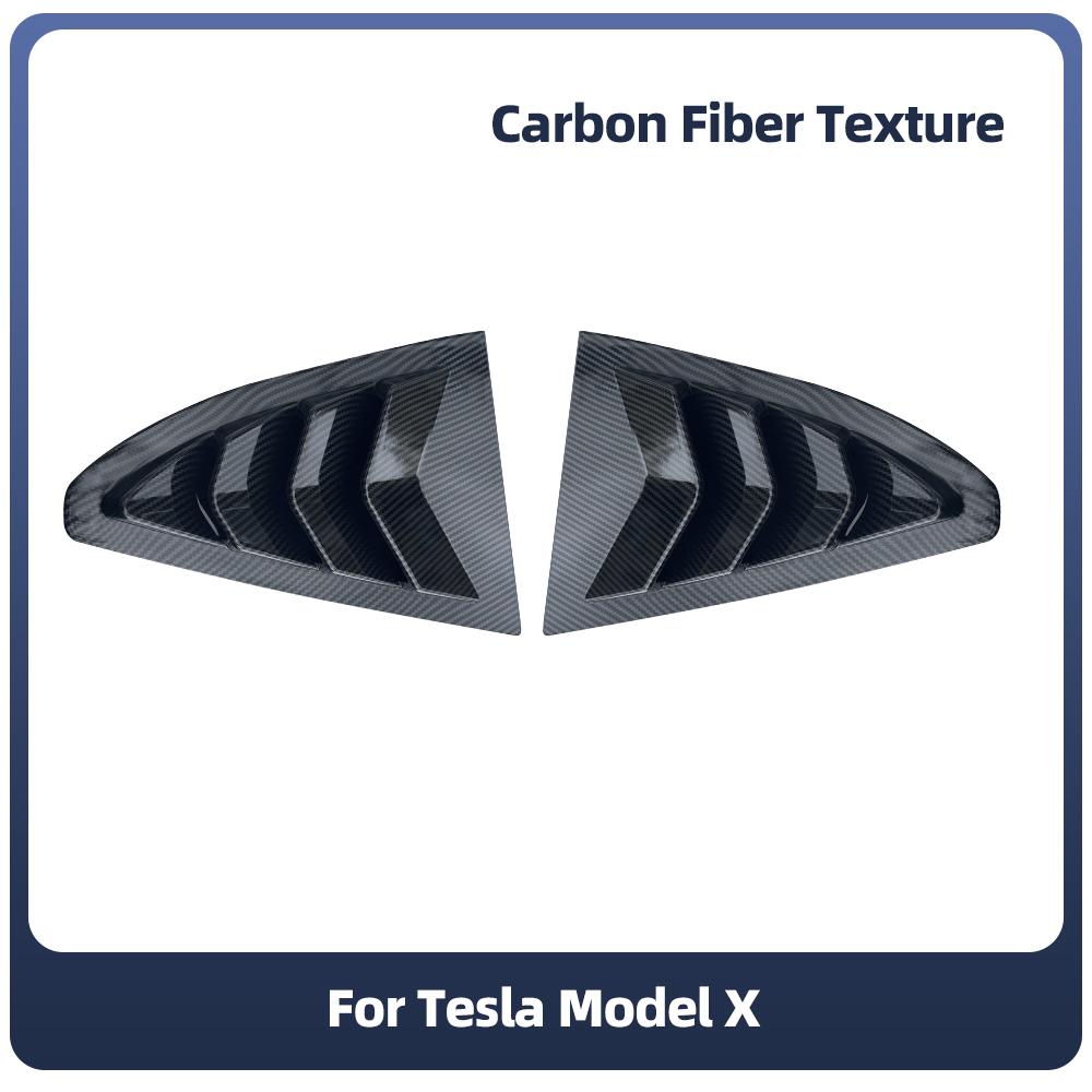 1Pair Rear Side Window Shutter Cover Air Vents Sunshade Louver Covers Car Window Trim Spoiler For Tesla Model X 2015 2016-2025