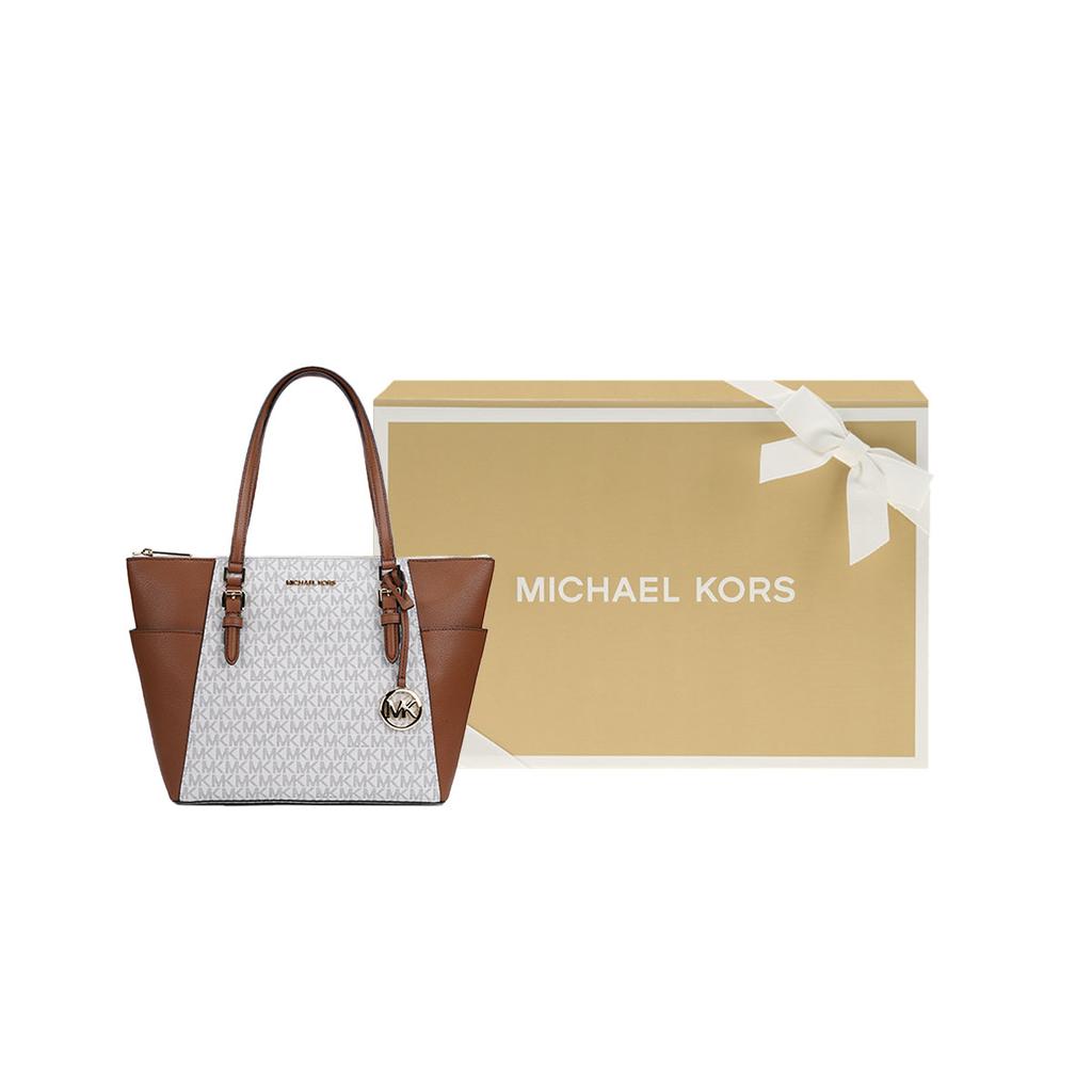 Michael Kors Mk Charlotte Monogram Commuter Zipper Tote Bag Women tote Vanilla 35T0GCFT3B-VANILLA