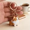 Hand Carved Decorative Wooden Corgi Figurine Mini Cute Dog Animal Statue Ornament Sculpture Home Desk Decor Gift for Dog Lovers