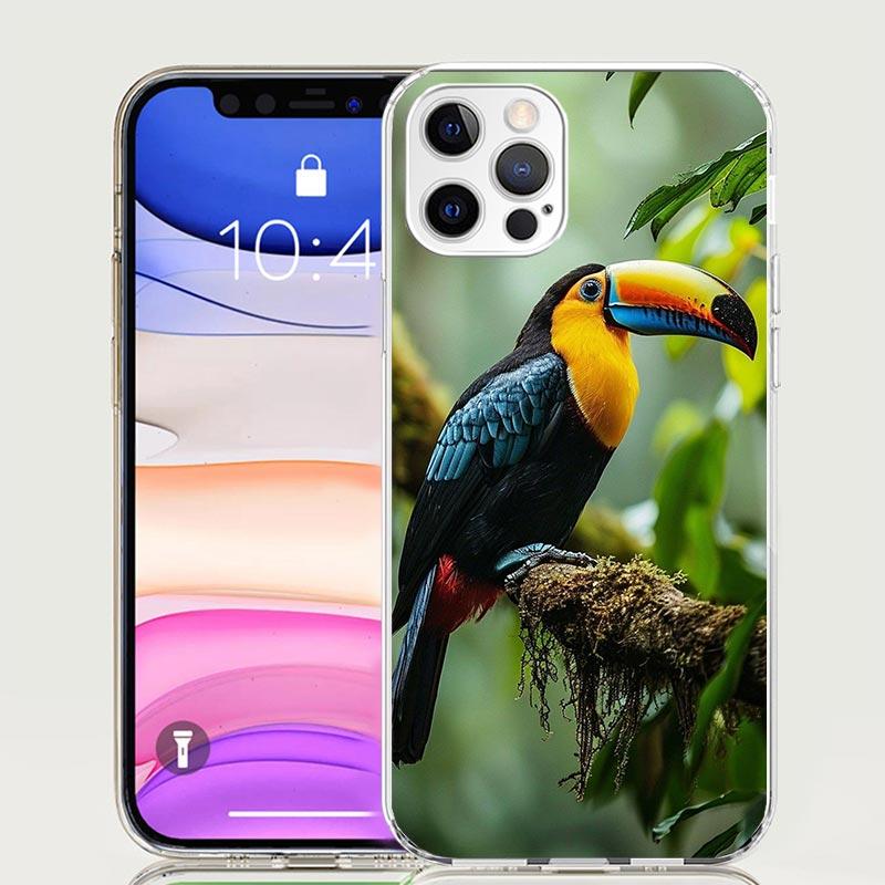 Tropical Toucan Phone Case For iPhone 17 Air 16 15 Plus 11 14 Pro Max 13 Mini 12 7 8 + SE Pattern Art Customized Cover 17 Air 16