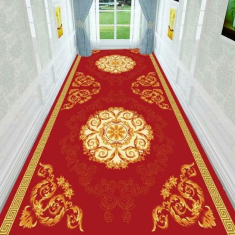 Hotel Hallway Red Carpet Home Corridor Long Rug Soft StairS Carpet Entrance Floor Track Door Mat Wedding Aisle Runner Rug