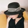 WTEMPO Elegant Casual Foldable Summer Straw Hats Women's Striped Wide Brim Solid Color Outdoor Sunscreen Hats