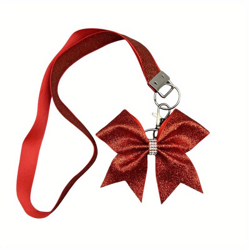 

Glitter Bow Tie Keychain for Girls Backpacks - Fashionable Multi-purpose Pendant красный