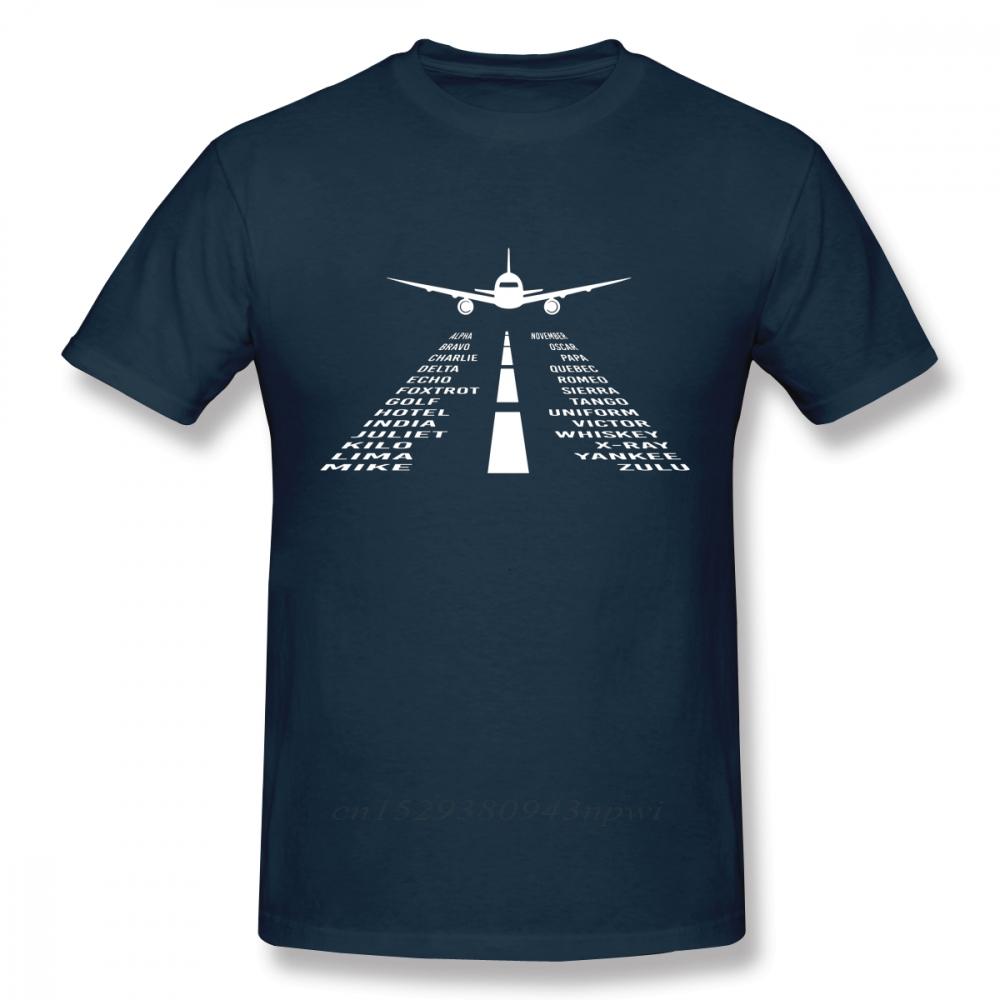 Novelty Airplane Phonetic Alphabet Pilot Tshirts Men Fashionable Streetwear T Shirt Organic Cotton Camiseta