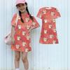 Mädchen lockeres kurzärmeliges Kleid leicht rundhalsig lässiges Kleid mit Tiermotiv bequemes Sommerkleid für Kinder