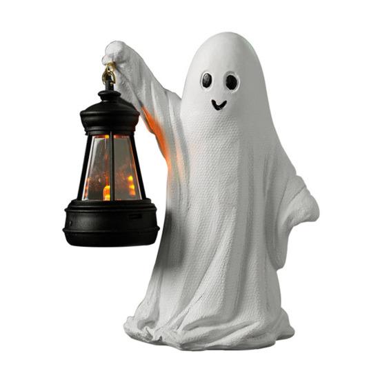 Halloween Ornament Spøkelse Heksehatt Gresskardesign Resin Statuett Dekorasjon Hjemmefest Atmosfære Rekvisitter