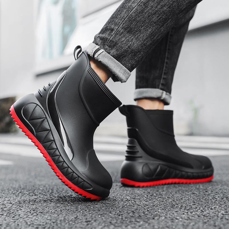 Men's Non-Slip, Wear-Resistant Rain Boots with Thick Soles for Outdoor, Fishing, and Casual Use