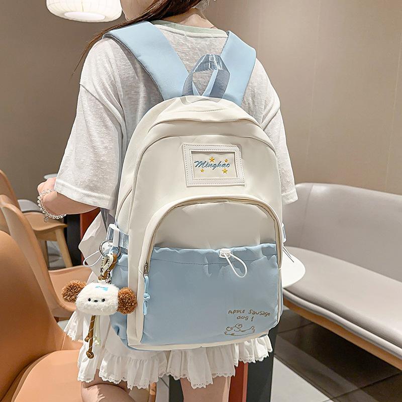 Schoolbag Japanese Campus Style Cute Backpack Large Capacity Junior High School College Student Schoolbag Women's Leisure Travel Lightweight Backpack