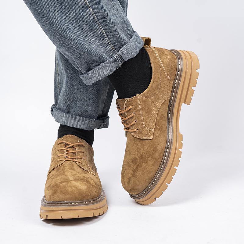 Fashion High luxury men's thick soled shoes Retro elegant style Office and leisure party Outdoor trendy youth shoes Versatile for daily