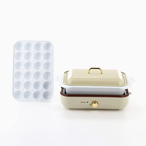 IRIS OHYAMA Hot Plate Takoyaki Maker Deep Pot 2way Easy To Wash Stylish Temperature Adjustment Function Warranty PHP-1002TC-VC Vanilla Cream