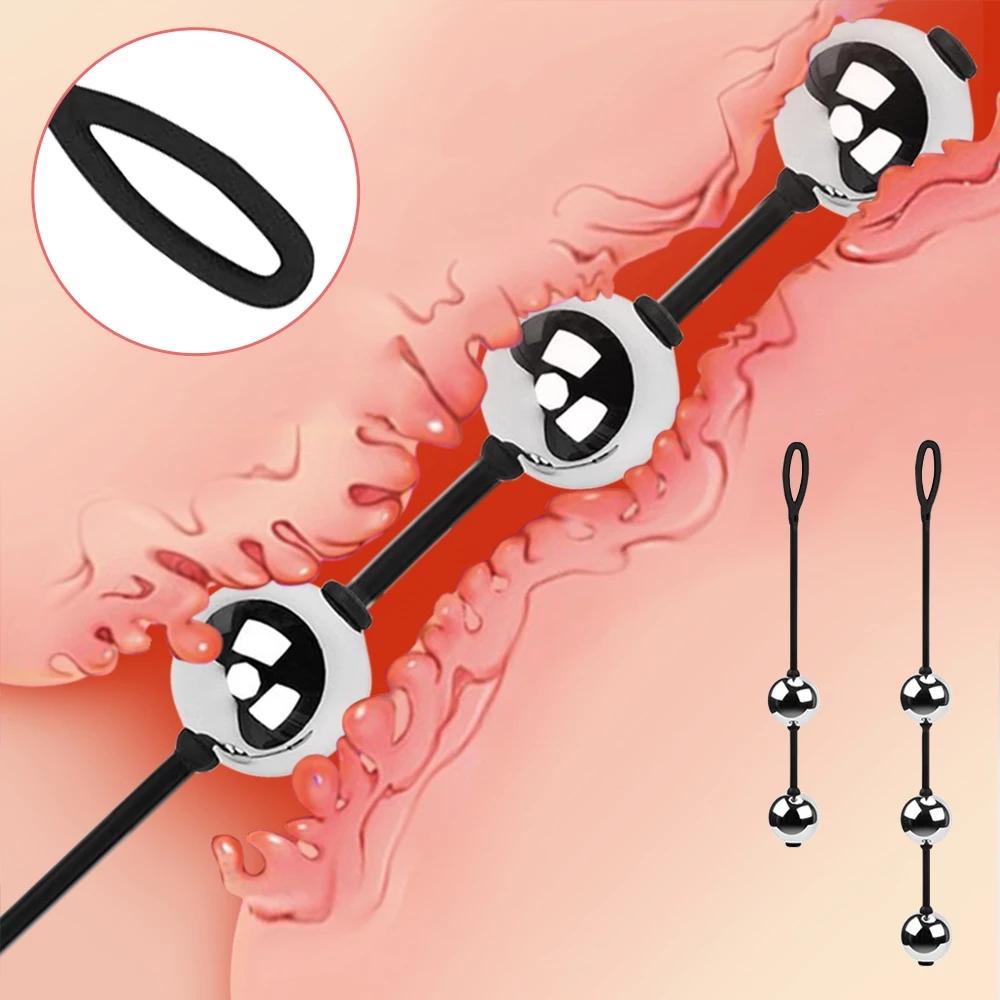 3 dimensioni metallo termoretraibile palla butt plug donne riduzione figa palla coppia vaginale termoretraibile palla figa giocattoli del sesso femminile