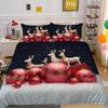 Kemila 3D Bedding Set Christmas Elk Pattern Duvet Cover Comforter Bed Linen Single Twin Full Queen Size Kids Girl Boys Gift Home Decor
