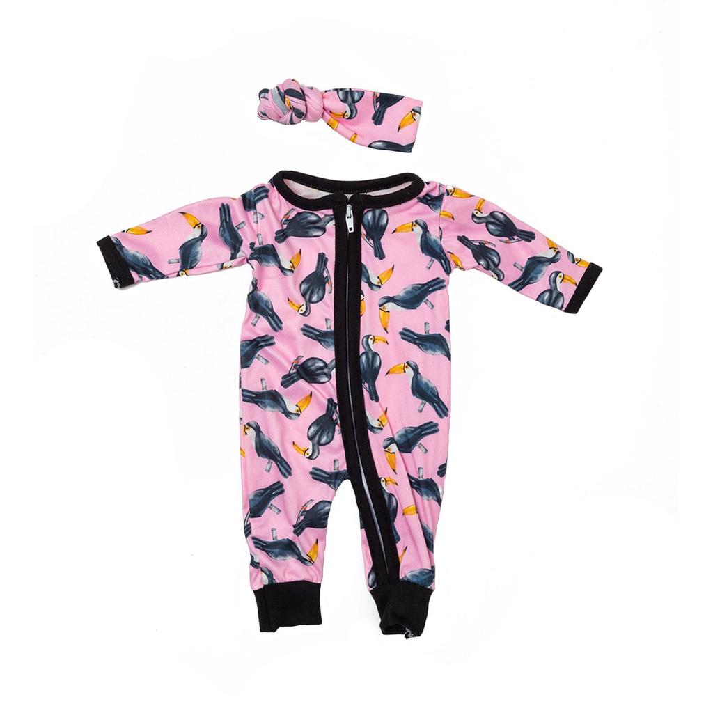 Children's 18-Inch Doll Dress-Up Onesie with Zipper and Accessories