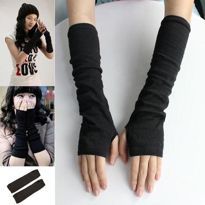 1 paire de gants tricotés d'hiver pour femmes, chauffe-bras d'hiver, gants longs sans doigts