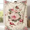 1 Stück Rosa Decke Schöne Blume Flora 3D-Druck Flanell Warm Gemütlich Decke Zuhause Reise Geburtstagsgeschenk Stuhl Sofa Raumdekoration