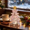 Elegant Holiday Home Decor Decorative Glass Christmas Tree with Star Topper, Mini Atmosphere Enhancing Ornaments Figurine, Creative Tabletop Ornament,