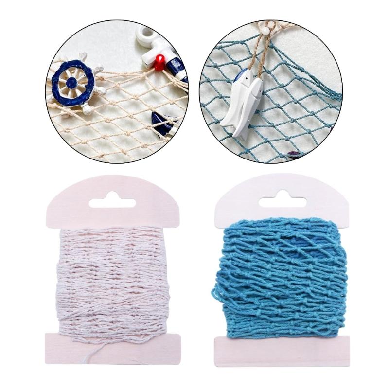 Lot de 2 filets de pêche décoratifs en coton 13x100cm Pour la décoration des maisons côtières, Toiles de fond pour la photographie, Articles de fête