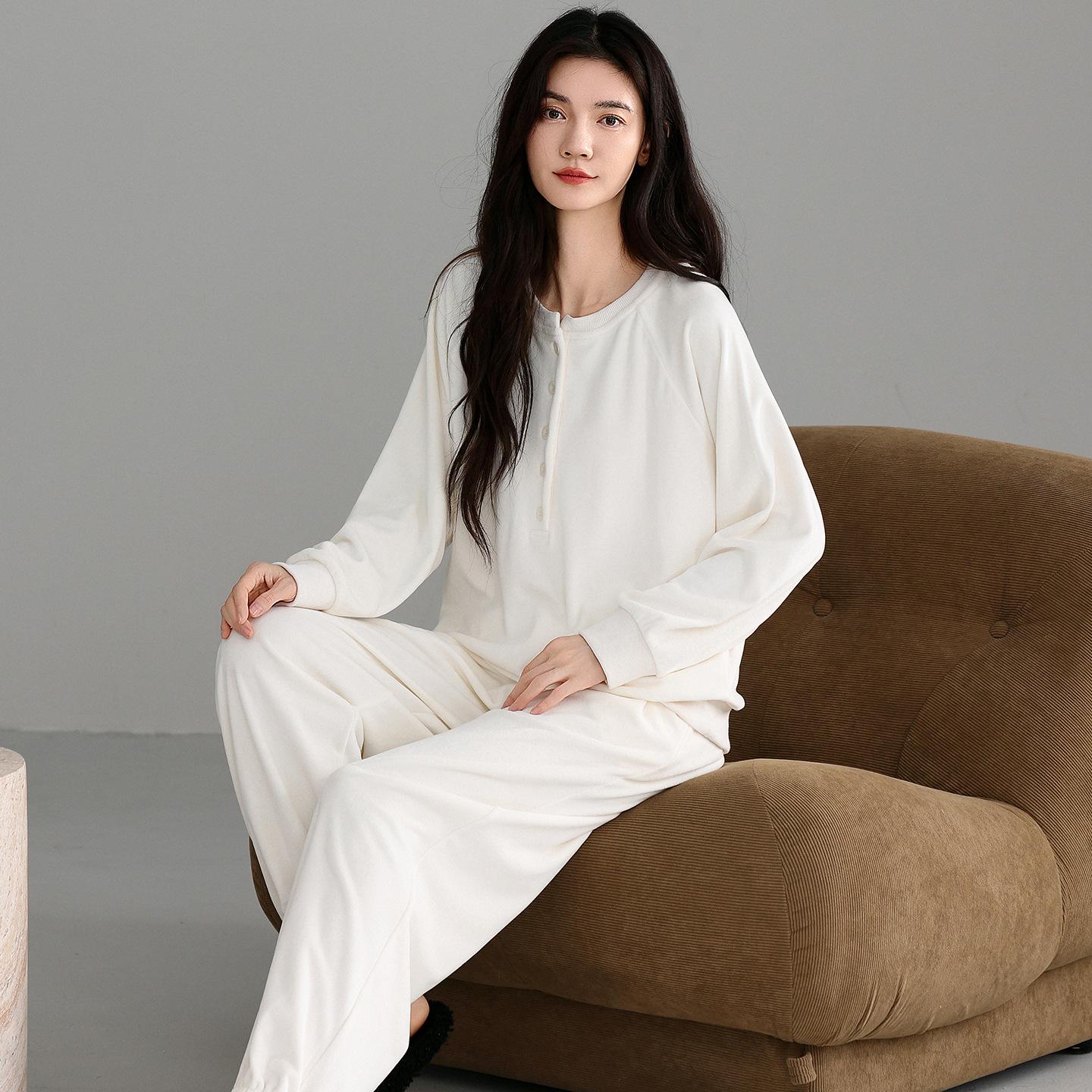 

Пижама из флиса Island Женская Осенне-зимняя Флисовая Утепленная Коралловый Флис Женский Зимний Тонкий Флис Домашний Комплект 2XL