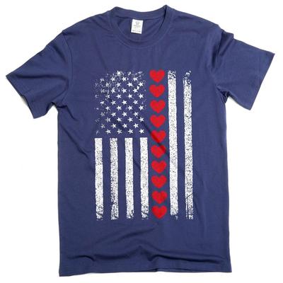 Herren USA patriotische Flagge Liebe T-Shirt 4. Juli Unabhängigkeitstag Shirt Unisex-Shirt