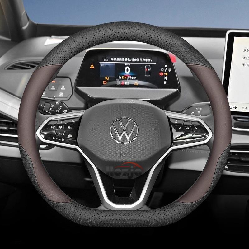 Housse de volant en cuir pour voiture pour Volkswagen Tayron Tharu Tiguan Touareg Teramont TROC TCross Taos Passat Variant Accessoires