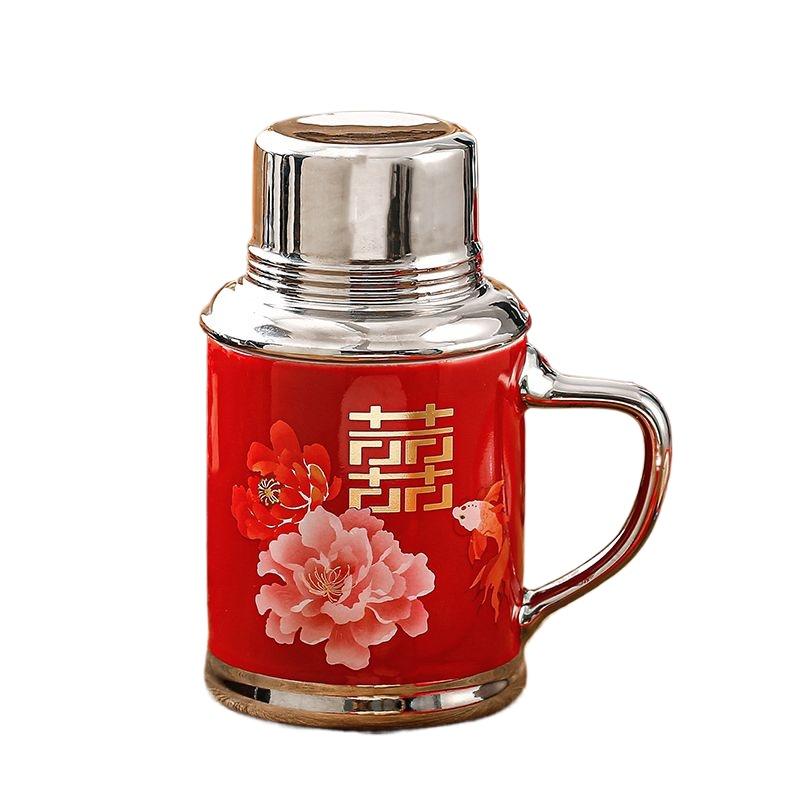 

Винтажная ретро керамическая кружка с крышкой - Свадебный подарок, Домашняя декоративная кофейная чашка для чая/кофе и горячих напитков 460ml