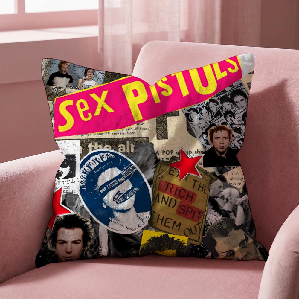 PUNKS SSex PPistolsS Cushion Cover MultiScene Pillow Cover for Home Car Reversible Soft Durable for Daily Use