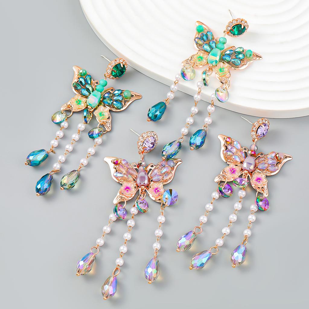 Female Trendy Butterfly Tassel Earrings