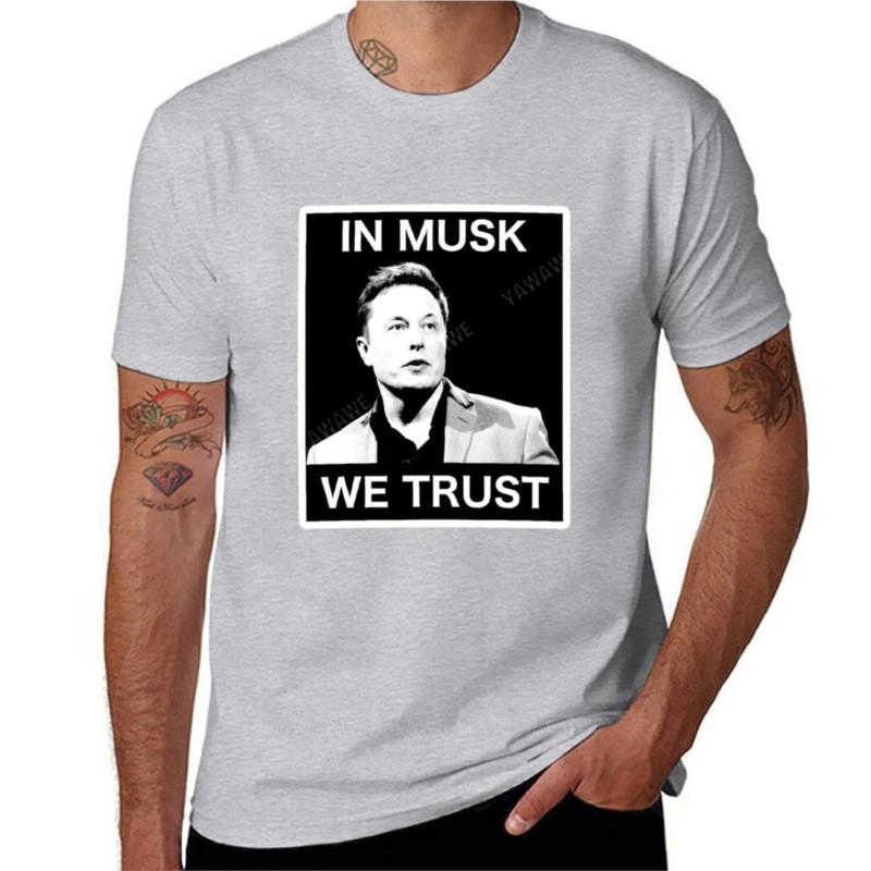 summer tshirt for mens In Musk We Trust TShirt summer tops Oversized tshirt men workout shirt cotton boys tops S