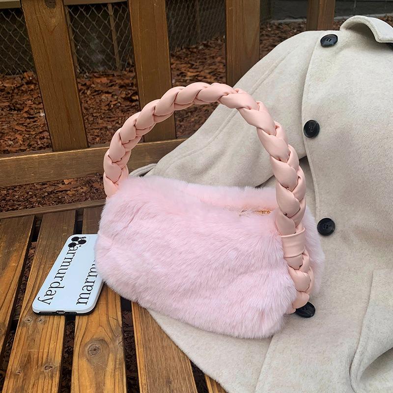 Niche design cloud bag fluffy handbag female winter new versatile texture fluffy handbag