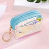 Holographic Mini Coin Purse Zipper Pastel Color Mini Keychain Bag Waterproof Portable Transparent PVC Wallet Spot Wholesale