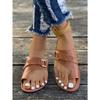 Summer New Large Size Women's Shoes Toe Sleeve Fashion Flat Heel Casual Women's Sandals