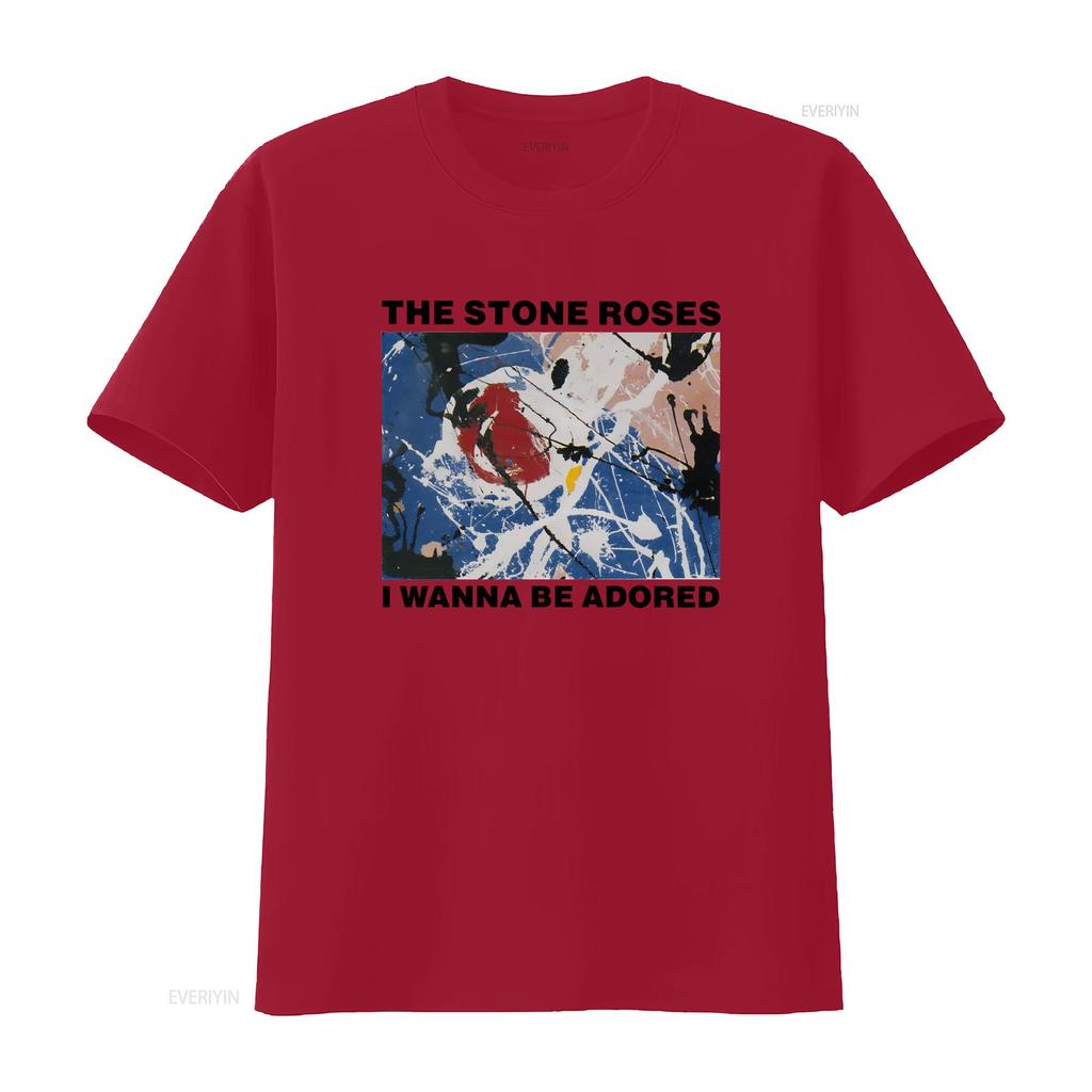 Vintage Y2k The Stone Roses I Wanna Be Adored T Shirt White Medium Vintage Washed Versatile Casual Soft Stylish Slightly Homme