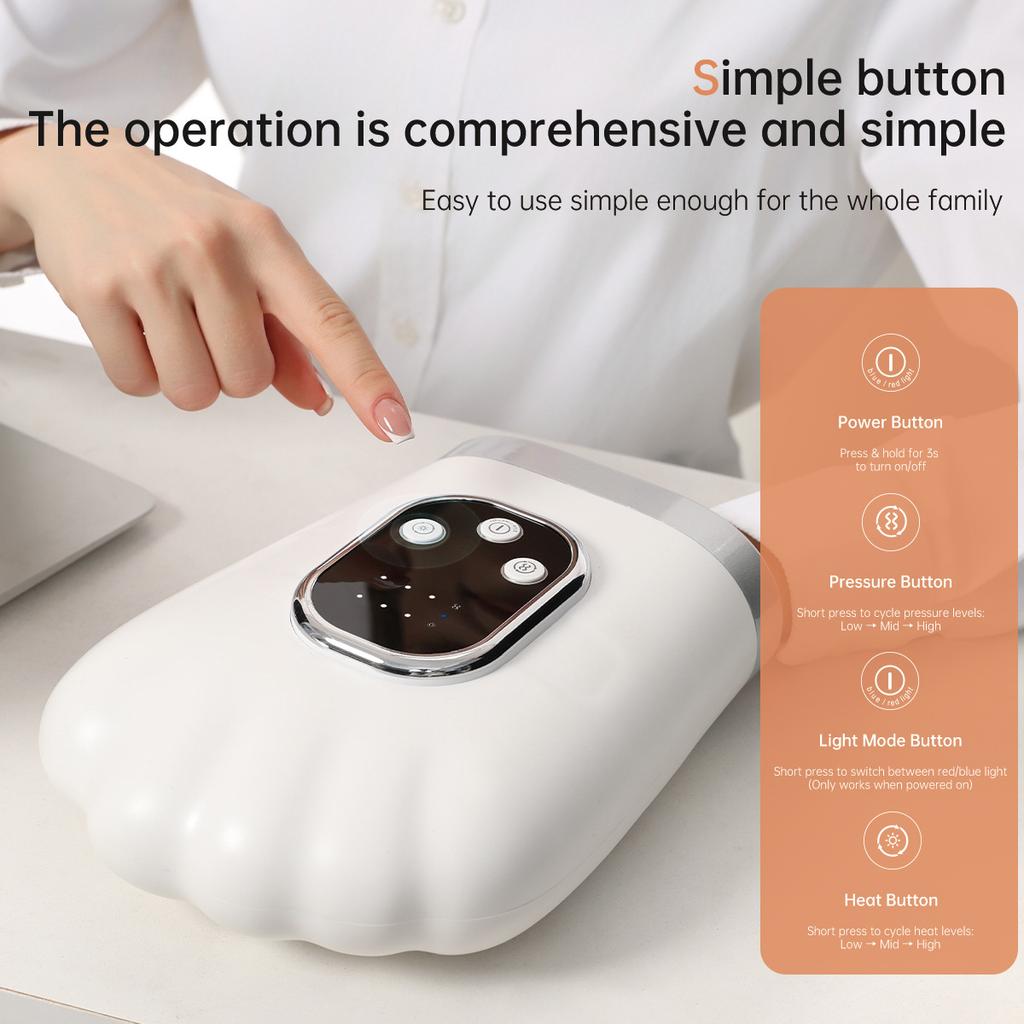 Smart hand massager Household hot compress air pressure finger joint sub-finger massage relaxation hand instrument
