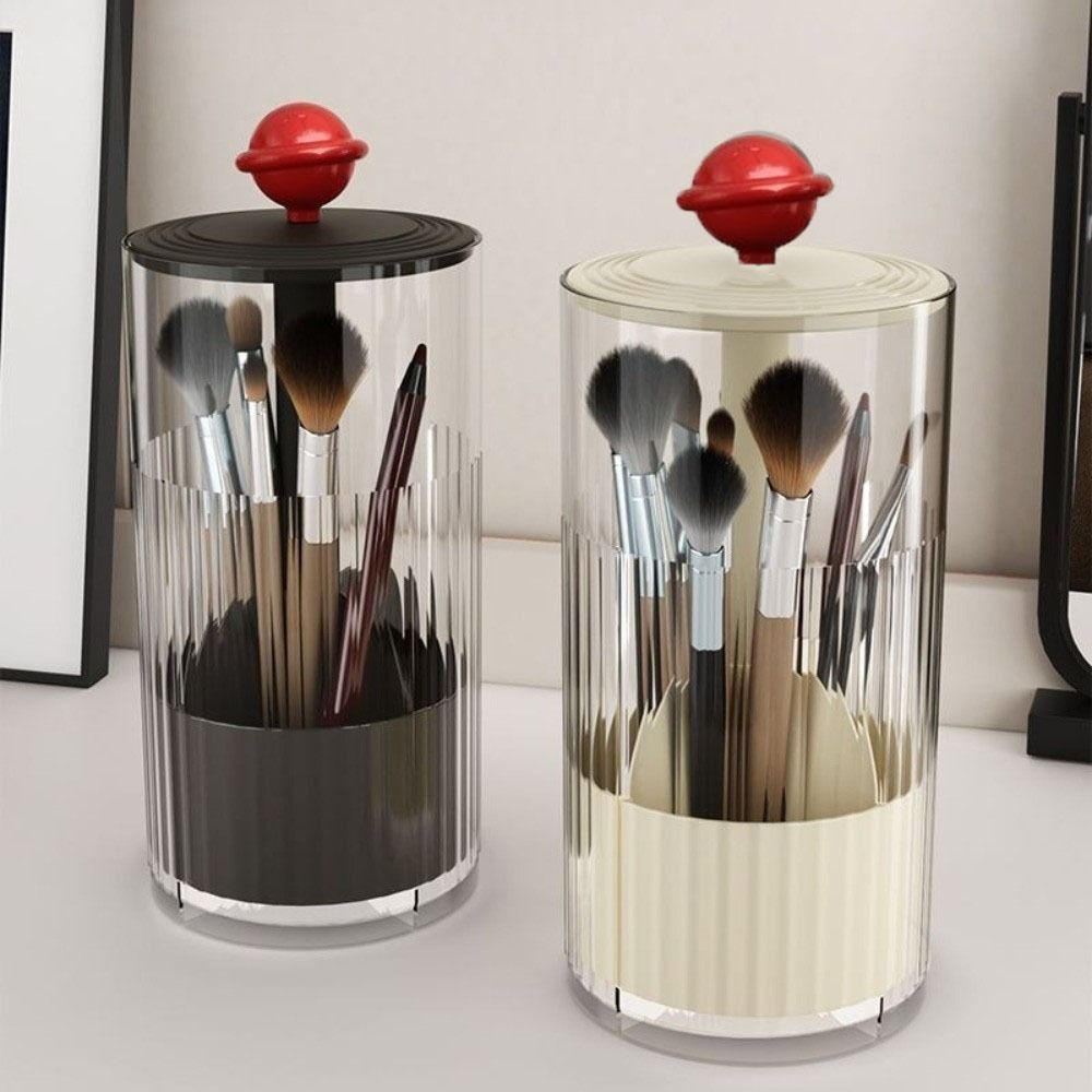 Plastic Makeup Brushes Holder with Lid Cosmetic Brushes Storage Box  Lipstick Container