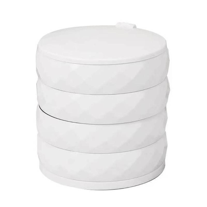 

Вращающийся органайзер для украшений Большой вместимости Многослойное хранение украшений для женщин Девушек Круглая подставка для серег Домашний дисплей белый